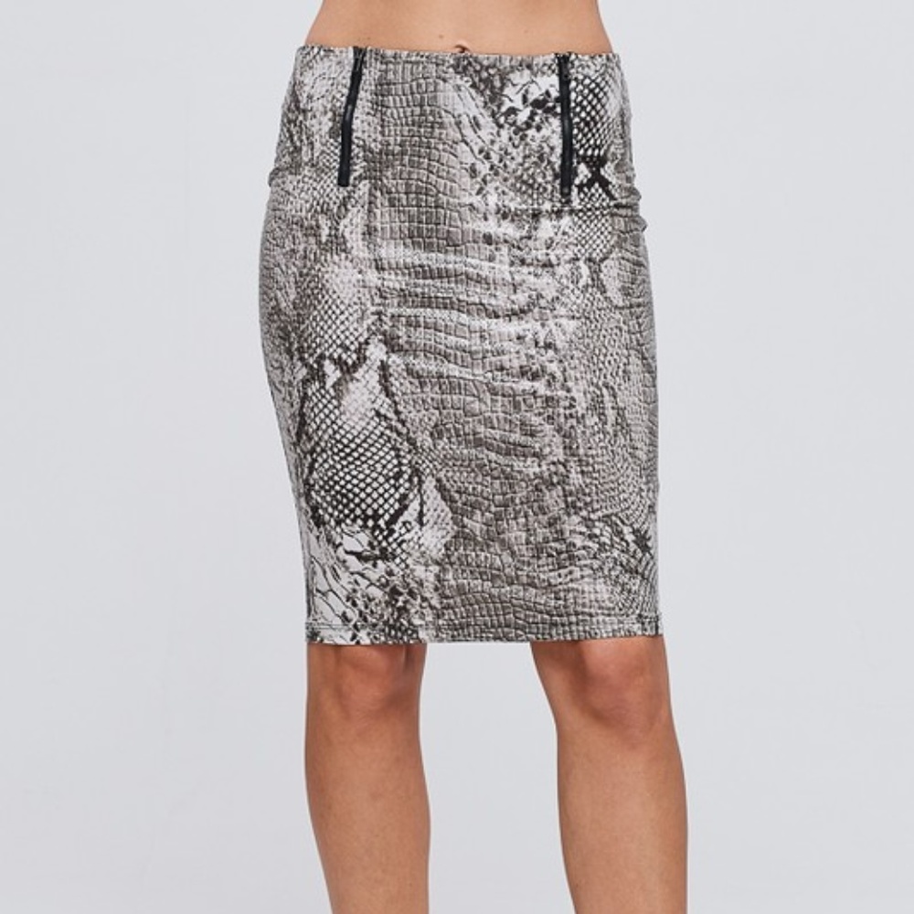 Snake Print Skirt